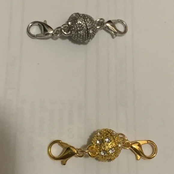 2 Magnetic Clasp For Easily Close/Open Necklace Or Bracelet.Gold color & Silver - Picture 11 of 13